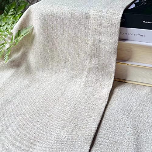 Oindec Faux Linen Valance 54x15 Inch Natural