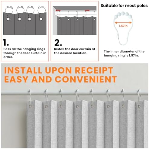 AJAZZ Blackout Accordion Door Curtain 42 x 78