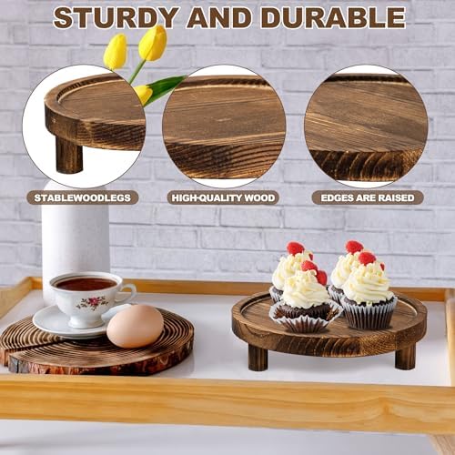 6PCS Rustic Wooden Risers for Display