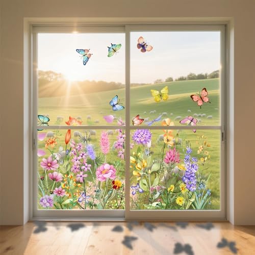 PASUXI 2 Sets Flower Window Clings for Glass Windows