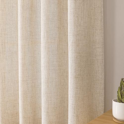 Tollpiz Linen Valance 54 x 16 Inch Semi Sheer Curtain Drape
