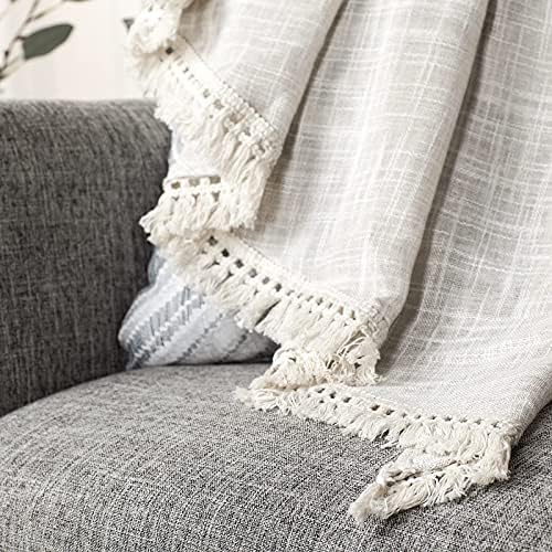 Beda Home Tassel Linen Textured Swag Curtain Valance for Farmhouse Kitchen