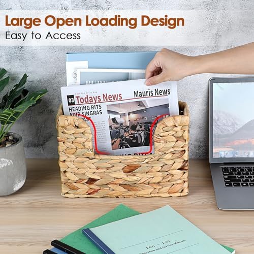 BTSKY Woven Hanging Magazine Holder with Handle