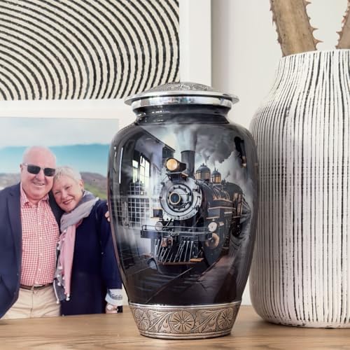 Train Railroad Urn for Human Ashes Handcrafted Memorial