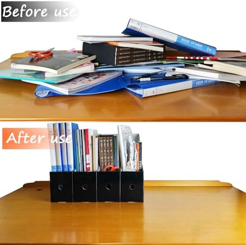 24 Pack Black Cardboard Magazine Holder Sturdy Book Bins for Classroom Library