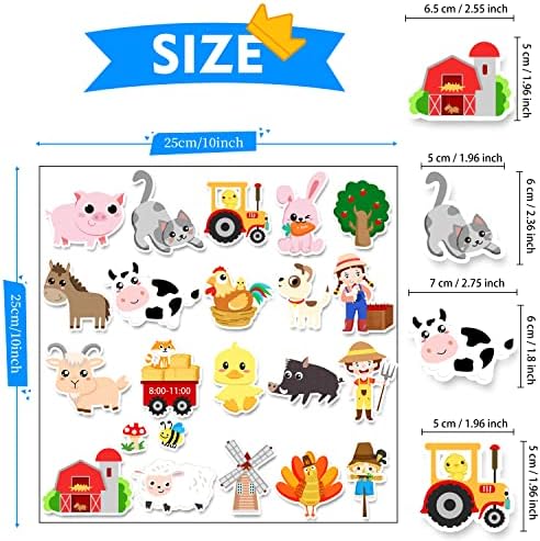 Farm Animal Gel Clings Sticker Set for Kids