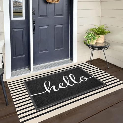 KILOCOCO Beige Striped 3x5 Area Rug