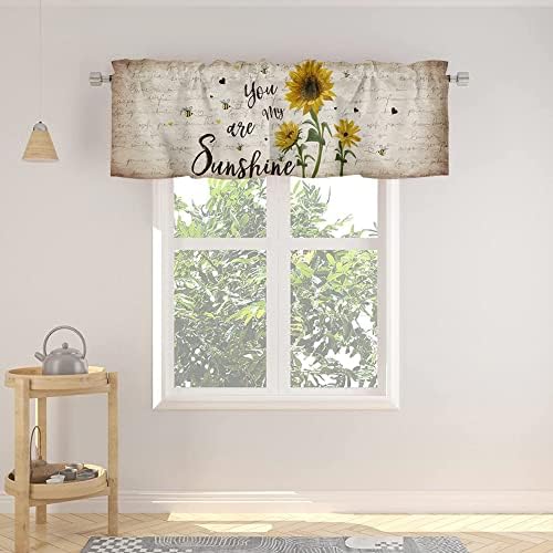 Sunflower Curtains Kitchen Valance 54x18 Rod Pocket