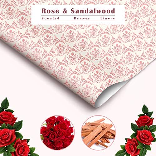 SCENTORINI Rose Sandalwood Scented Drawer Liners 6 Sheets