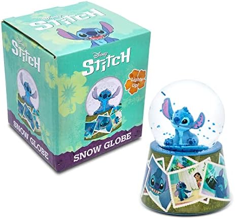 Disney Lilo Stitch Light-Up Snow Globe with Glitter 3 Inches
