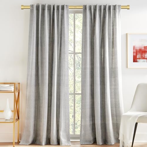 OLV 2 Pack Gold Adjustable Curtain Rods for Windows 48-84 Inch