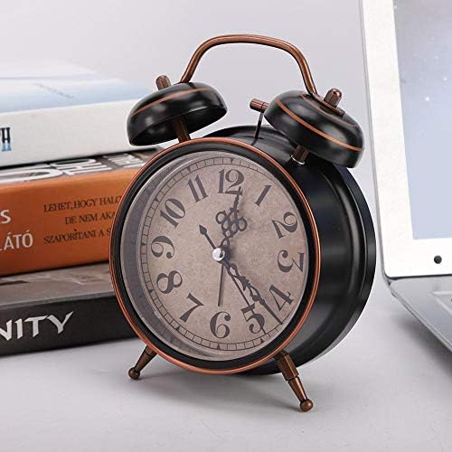 4 Inch Retro Mechanical Alarm Clock with Night Light and Twin Bell