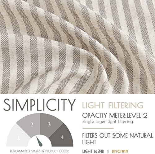Jinchan Tie Top Linen Kitchen Curtains 2 Panels Taupe Grey