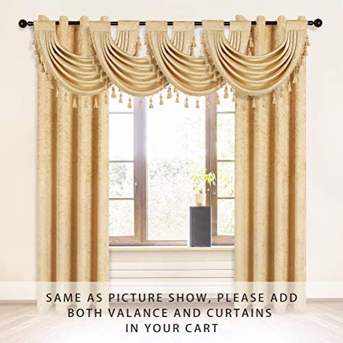 ELKCA Thick Chenille Valances Set of 2 for Living Room and Kitchen
