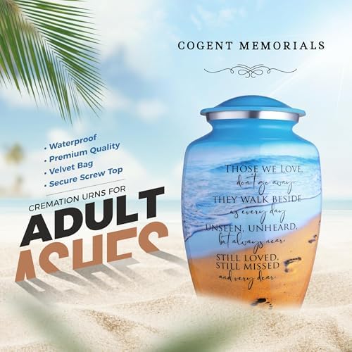 Cremation Urn for Human Ashes - Ocean Blue Large