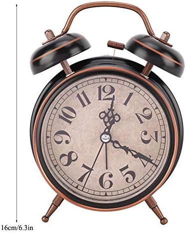 Tbest Double Clock with Night Light and Retro Design