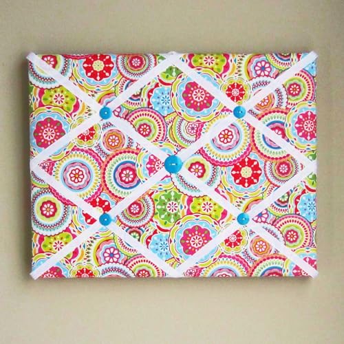 11x14 French Memory Board Mosaic Pink Blue Green