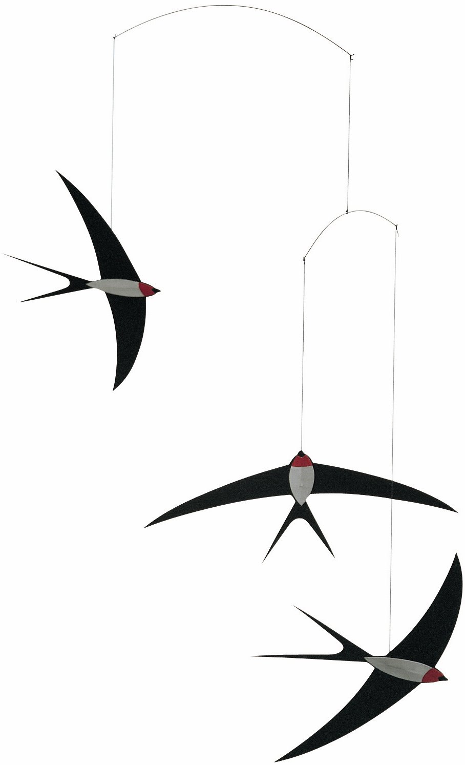 3 Swallow Hanging Mobile - 20 Inches - Handmade in Denmark