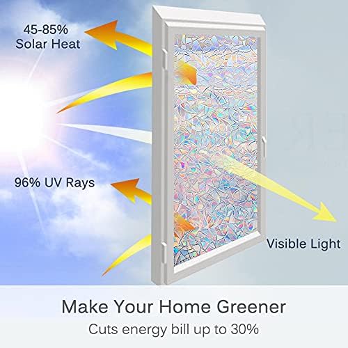 Volcanics Window Privacy Film with Rainbow Design