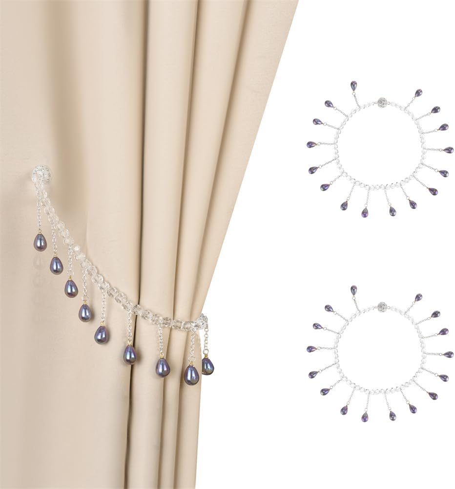 SUQ I OME Pearl Crystal Magnetic Curtain Holdback