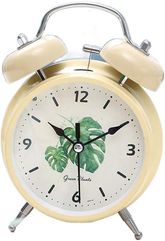 POUERW Metal Silent Alarm Clock with Nightlight