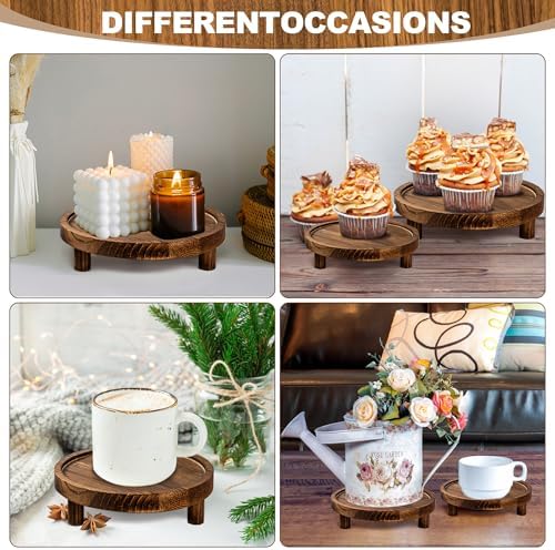 6PCS Rustic Wooden Risers for Display