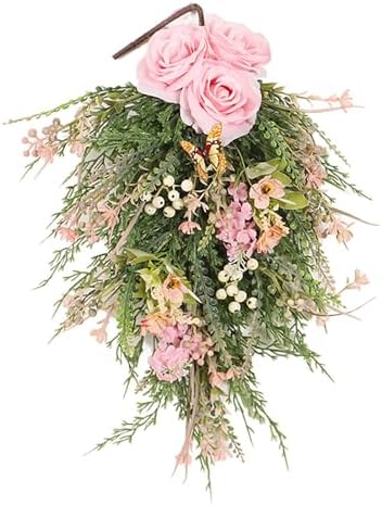 20 Inch Artificial Teardrop Wreath for Home Decor