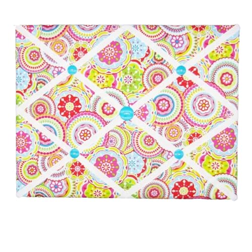 11x14 French Memory Board Mosaic Pink Blue Green