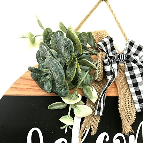 Welcome Sign Front Door Decor 12 Inch Wood Wreath