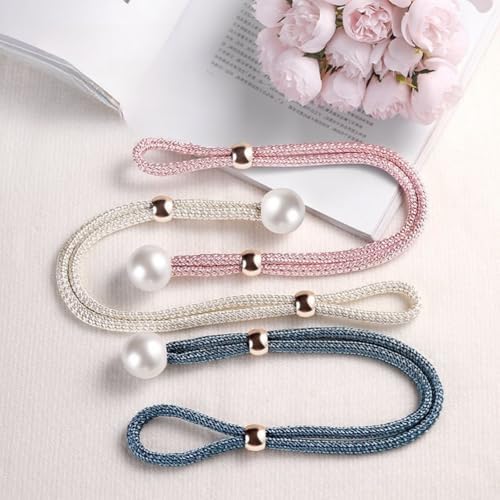 2 Pack Handmade Curtain Tiebacks with Rope White
