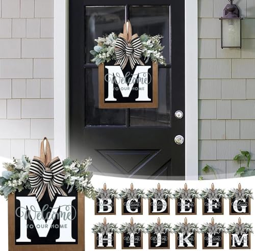YICORIP Last Name Wreath Front Door Garland