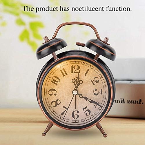 Tbest Double Clock with Night Light and Retro Design