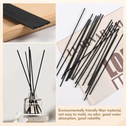 120 Pcs Black Reed Diffuser Sticks for Home Office Spa