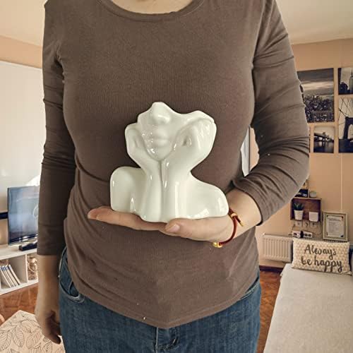 White Face Ceramic Vase for Home Decor