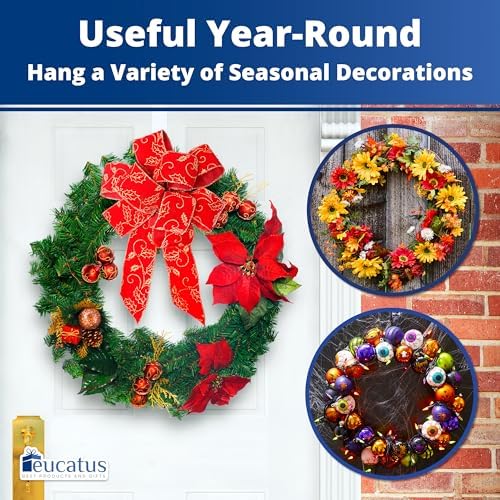 EUCATUS 12 Inch Clear Wreath Hanger for Doors and Windows