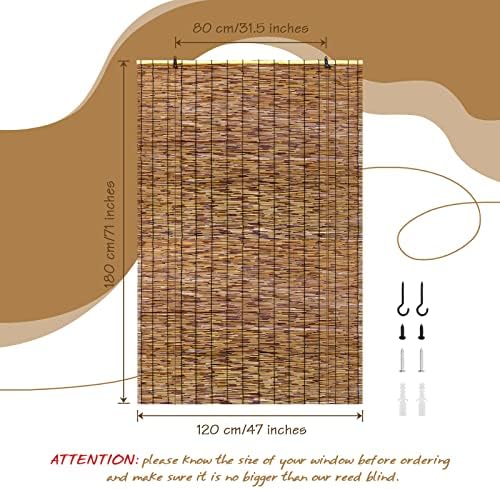 Bamboo Roll-up Shade 2 Pack for Outdoor Window