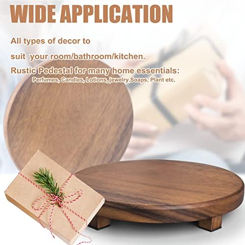 Walnut Wood Pedestal Stand for Display and Decor