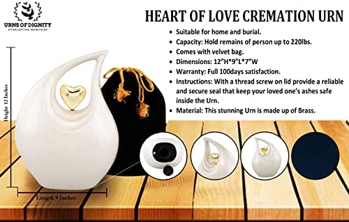 Heart of Love Cremation Urn for Human Ashes