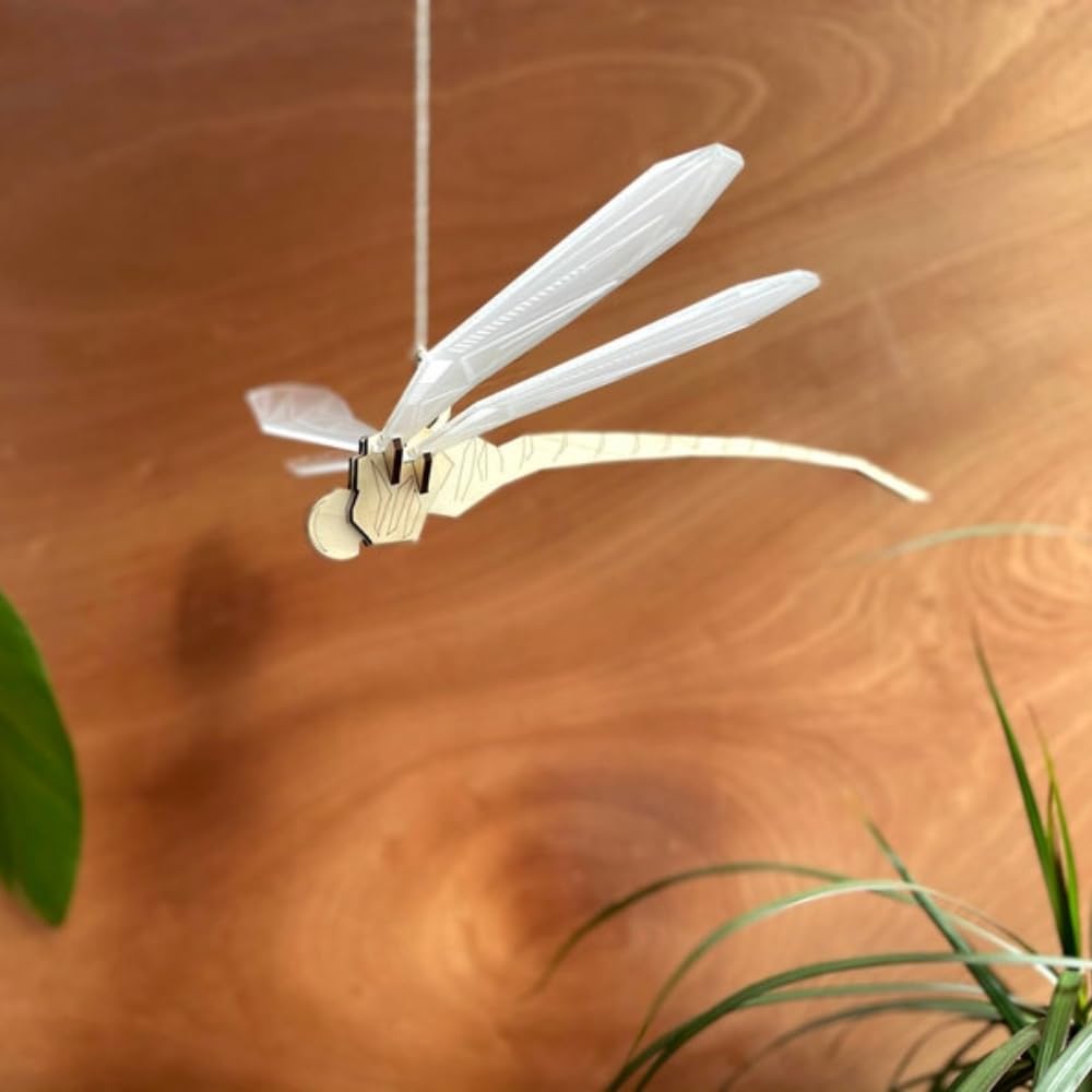 Wood and Acrylic Dragonfly Mobile 6 Inch Mid-Century Decor