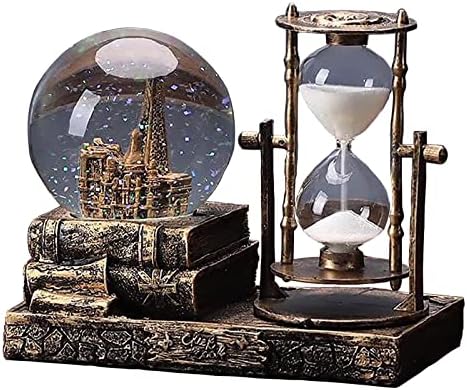 LED Music Snow Globe with Eiffel Tower and Hourglass