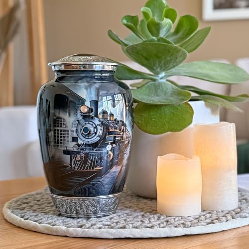 Train Railroad Urn for Human Ashes Handcrafted Memorial