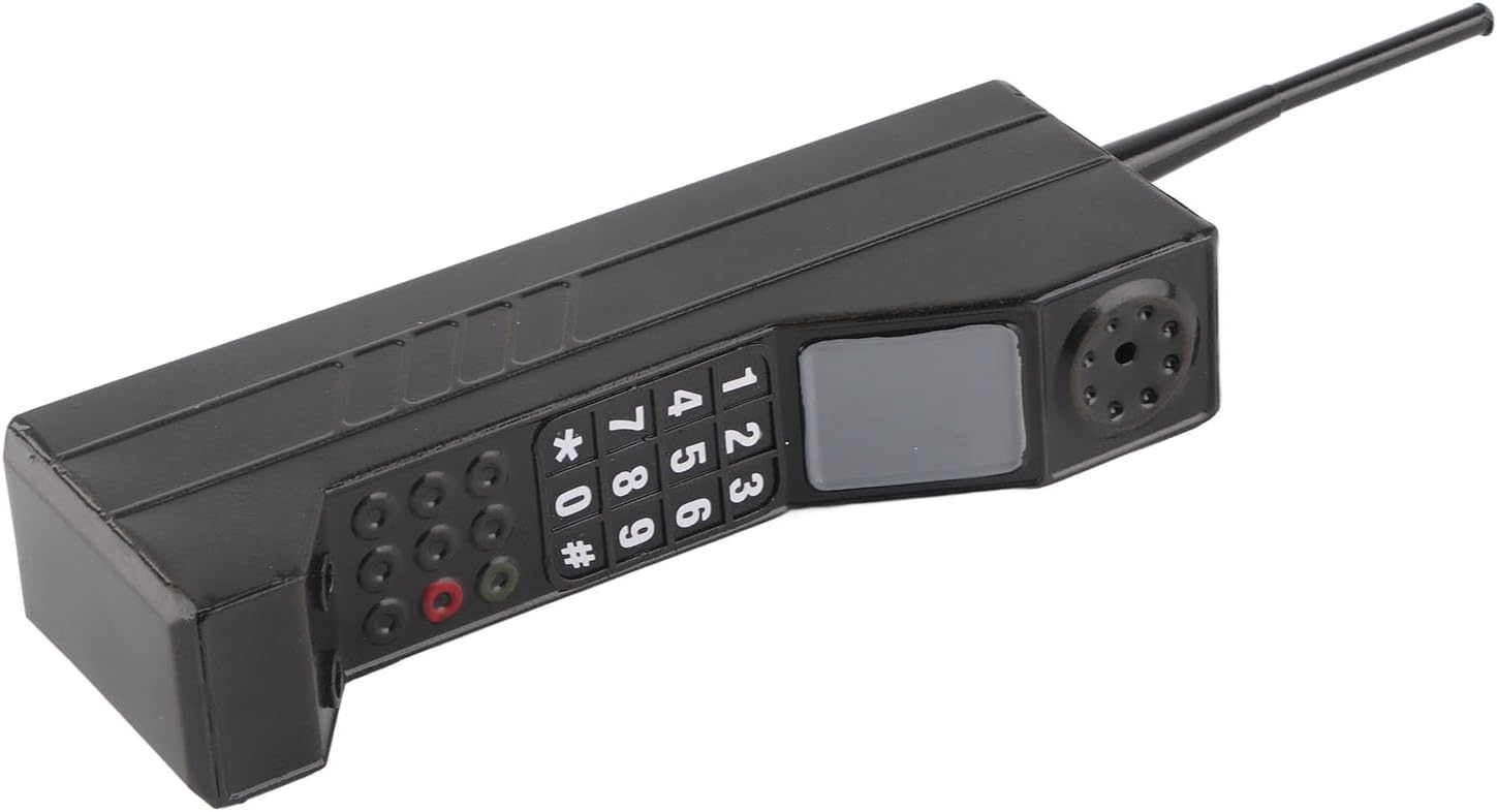 Retro Brick Cell Phone Ornament in Black
