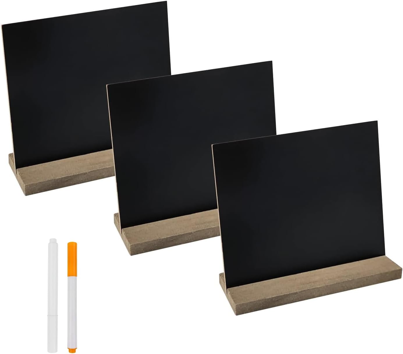 3 Piece 5x6 Inch Mini Chalkboard Signs with Wood Stands
