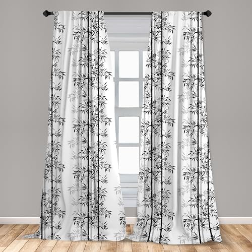 Ambesonne Tree of Life Curtains 2 Panel Set Pale Grey Off White