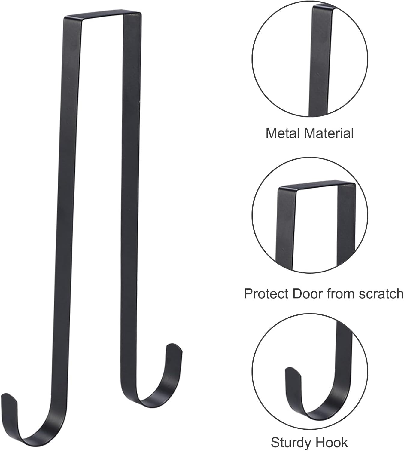 Valcatch Wreath Hanger for Front Door Hooks White