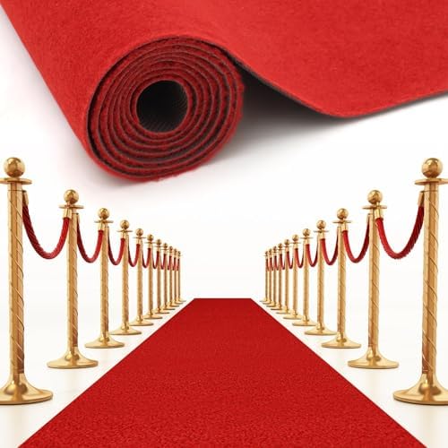 Timgle Red Carpet Runner 3 x 10 Feet Non Slip Kitchen Rug