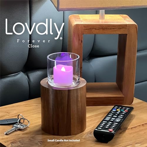 Lovdly Cremation Urn Wooden Glass Keepsake for Human Pet Ashes