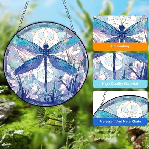 Dragonfly Stained Acrylic Window Decor Panels
