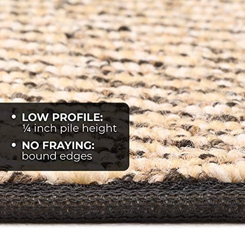 House Home and More Skid-Resistant Carpet Runner Black Ripple 12x27
