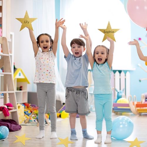 100 Pcs 6 Inch Glitter Gold Stars Decorations